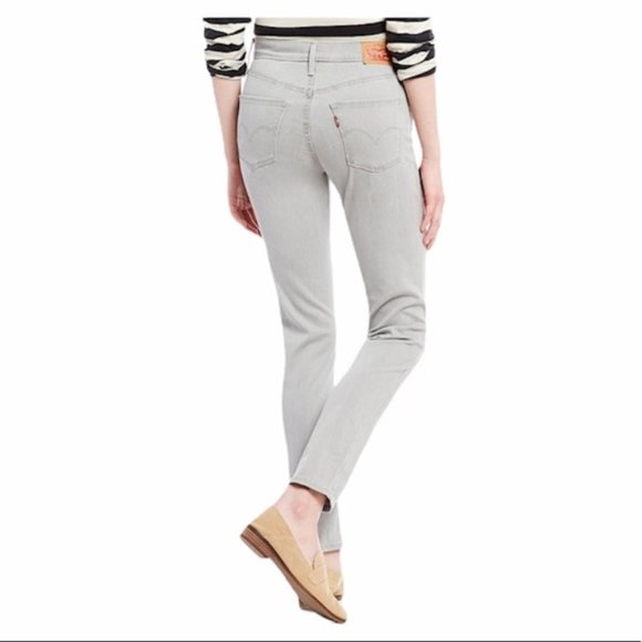 Levi's Denim - Levi's light gray skinny stretch raw hem cutoff jeans size 27